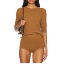 Women's Caramel Cashmere Underwear Lounge Set