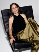 Womens Cashmere Halter Tank Top in Black