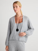 Women's oversized cashmere no button/open cardigan in Light Gray