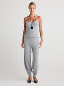 Women's silk cashmere cami  in Light Gray