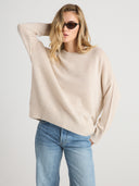 Women's oversized cashmere jumper in Heather Grey