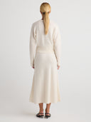 Women's cashmere knit maxi skirt in White