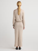 Women's silk cashmere slip skirt in Taupe