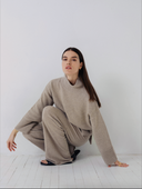 Women's taupe cashmere lounge pants