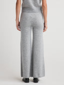Women's wide leg silk cashmere lounge pants in Light Grey  |  Shop cashmere sweatpants & trousers