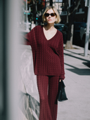 STETSON V-Neck Sweater Burgundy