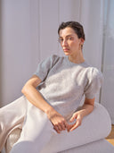 Women's short sleeve cashmere tee in Mist