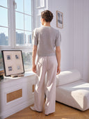 Women's short sleeve cashmere tee in Mist