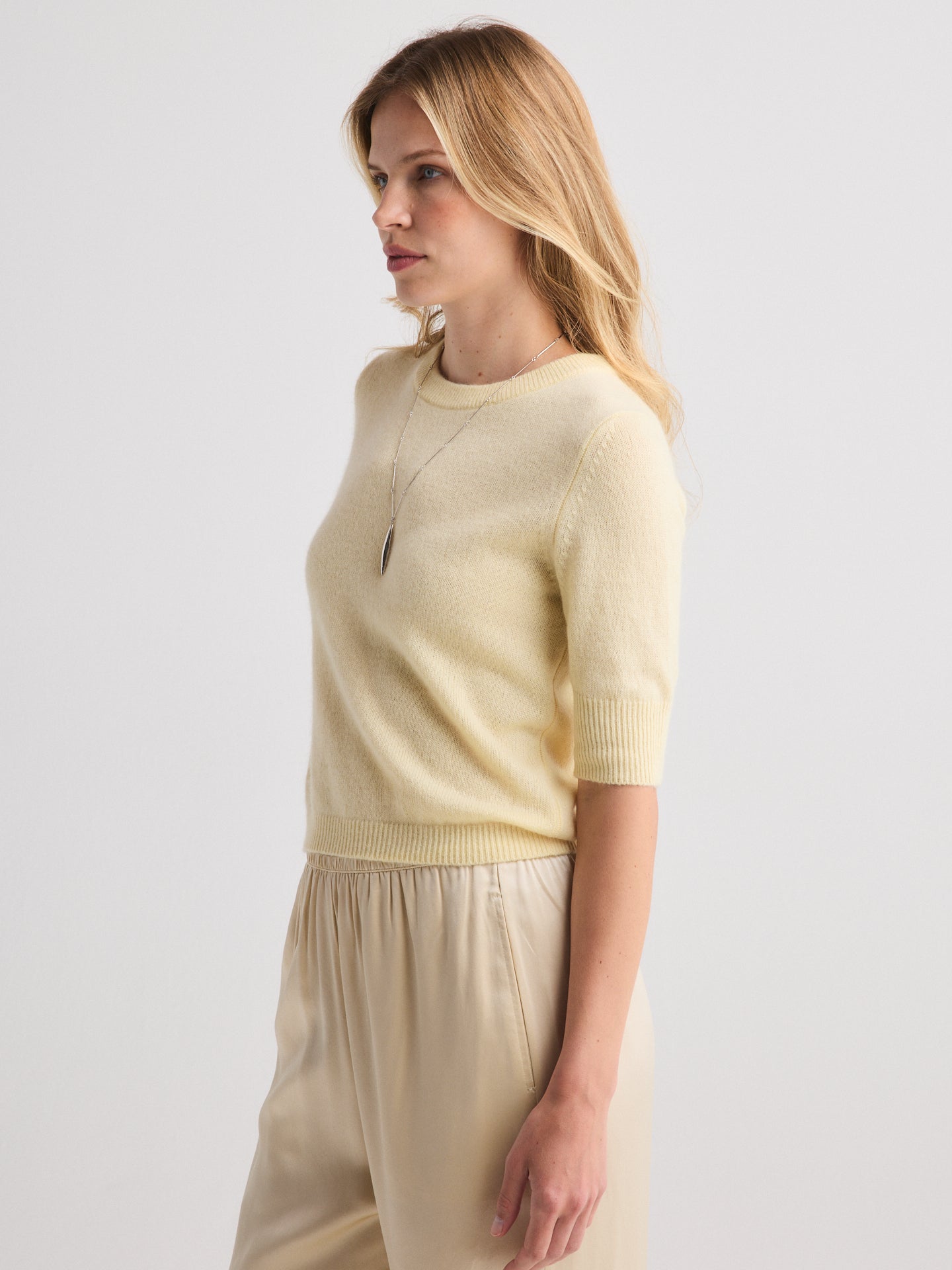 Women's Cashmere Short Sleeve Top in Multiple Color I Celina – W