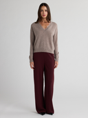 CIEL V Neck Sweater With Lace Trim