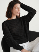 RONAN Pointelle Boat Neck