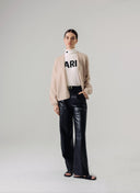 Women's Oversized Open Cashmere Cardigan with No Button in Jute