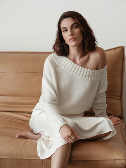 Asymmetric Off-the-Shoulder Sweater