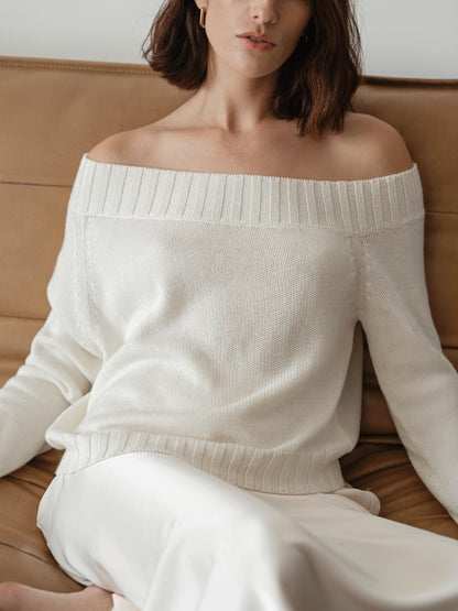 Asymmetric Off-the-Shoulder Sweater