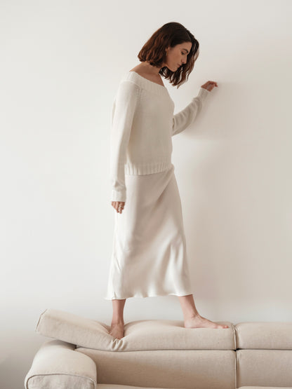 Asymmetric Off-the-Shoulder Sweater