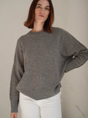Women's oversized cashmere jumper in Heather Grey