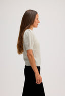 Women's short sleeve cashmere tee in Mist