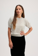 Women's short sleeve cashmere tee in Mist