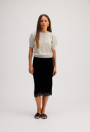 Women's short sleeve cashmere tee in Mist