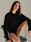 Women's oversized cashmere jumper in Black