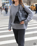 Women's oversized cashmere jumper in Heather Grey