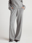 Ladies Cashmere Lounge Pants in Gray I Front View
