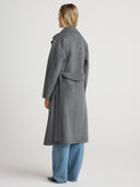 Women’s Wool Robe Coat in Heather Grey I Side View