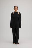 Premium Women's Cashmere Cardigan Sweater in Black - Unparalleled Softness & Warmth | Front View