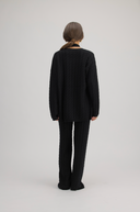 Premium Women's Cashmere Cardigan in Black - Unparalleled Softness & Warmth | Back View