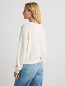 Renee Cashmere Cardigan: Timeless Luxury & Softness Button Up Sweater Shirt in White | Side View