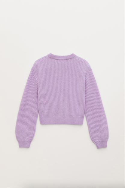 LYRA FISHERMAN SWEATER LILAC