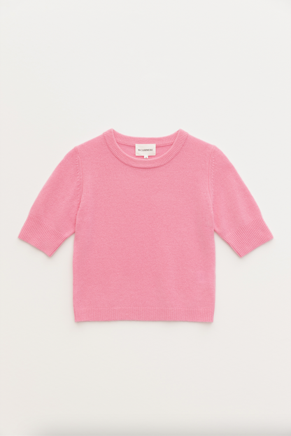 CELINA SHORT SLEEVE CREWNECK HOT PINK