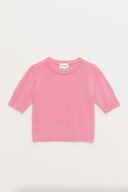 Womens Cashmere Short Sleeve tee in Hot Pink