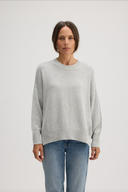 Women's oversized cotton cashmere sweater in Light Gray