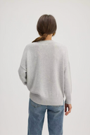 Women's oversized cotton cashmere sweater in Light Gray
