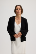 Women's Oversized Open Cashmere Cardigan with No Button in Black