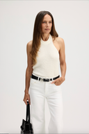 Womens Cashmere Halter Tank Top in Ivory