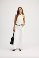 Womens Cashmere Halter Tank Top in Ivory