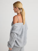 Shop women's oversized cashmere no button/open cardigan in Light Gray