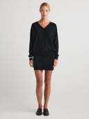 Shop women's v neck cashmere sweater in Black