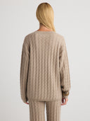 Shop women's v neck cashmere sweater in Taupe 