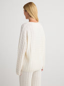 Shop women's v neck cashmere sweater in White 