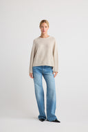 Shop women's oversized cashmere sweater in Light Brown