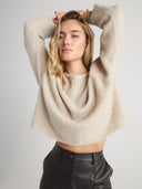 Women's Cashmere Oversized Sweater in Earth I Front View