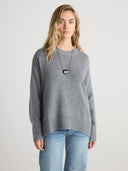 Women's oversized cashmere jumper in Heather Grey