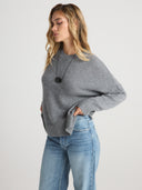 Women's oversized cashmere jumper in Heather Grey