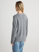 Women's oversized cashmere jumper in Heather Grey