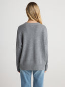 Women's oversized cashmere jumper in Heather Grey