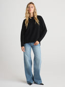 Women's oversized cashmere jumper in Black