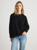 Women's oversized cashmere jumper in Black
